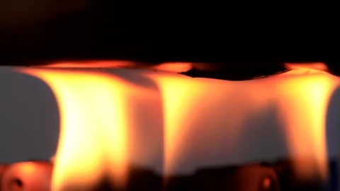 Burning fire close up, spurts of flame Stock Footage 286057384