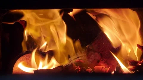 Burning fire closeup 4k video Stock Footage 246900768