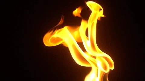 Burning fire. Closeup of flames burning in slow motion effect. Stock Footage