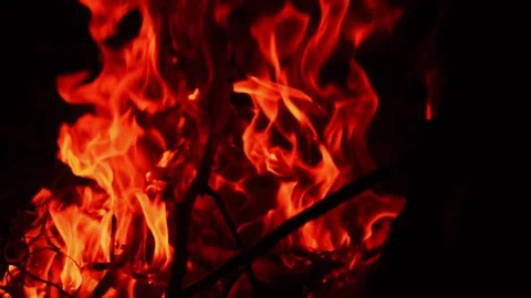 Burning fire creates an atmosphere of warmth and cozy relaxation Stock Footage 327572927