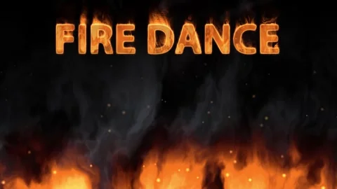 Burning Fire Dance Text Animation with Ground Flames and Smoke Stock Footage 340382151