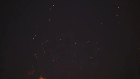 Burning fire on a dark background Stock Footage 106472412