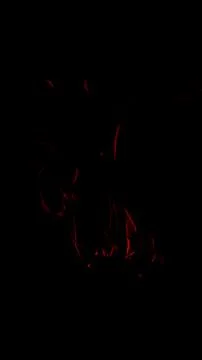 Burning fire on a dark background Stock Photos