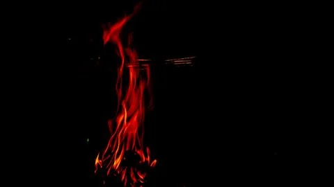 Burning fire on a dark background Photos