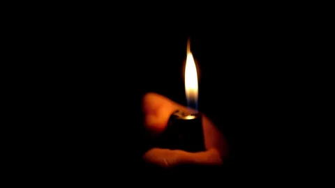 Burning fire in the dark. Stock Footage 117533937