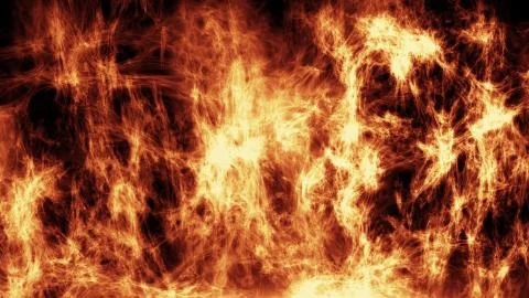 Burning fire with a dark night background Stock Illustration