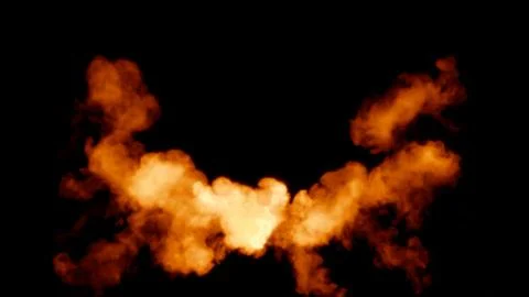Burning fire explosion infernal effect, isolated - object 3D illustration Stock Illustration