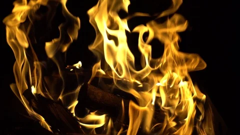 Burning fire a fire in the dark Stock Footage 89810566