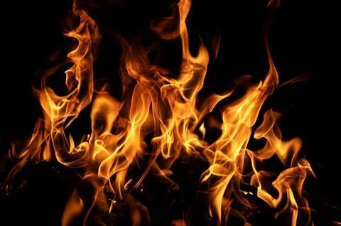 Burning fire. Fire flame texture. Flames on black background. Blaze fire flame Stock Photos