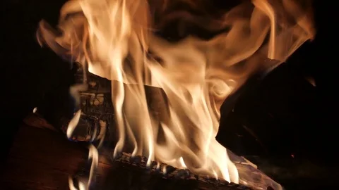 Burning Fire in the Fireplace. Video stock 82923330