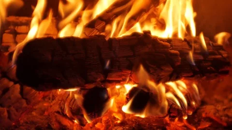Burning Fire in the Fireplace. Stock Footage 82923575