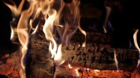 Burning Fire in the Fireplace. Stock-Footage 82923910