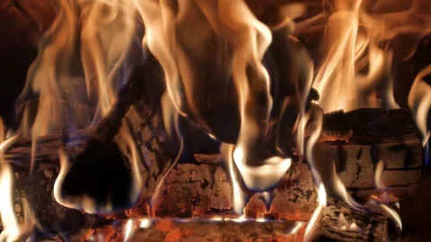 Burning Fire in the Fireplace. Stock Footage 82923922