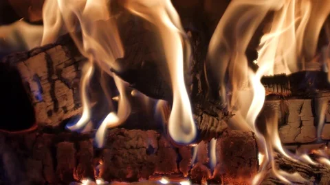 Burning Fire in the Fireplace. Stock Footage 82923932