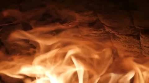 Burning Fire in the Fireplace. Stock Footage 82924131
