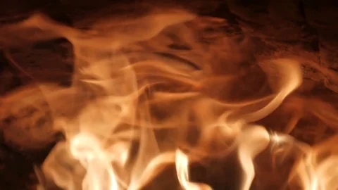 Burning Fire in the Fireplace. Stock Footage 82924134