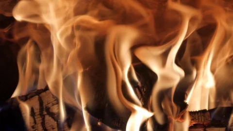 Burning Fire in the Fireplace. Stock Footage 82924249