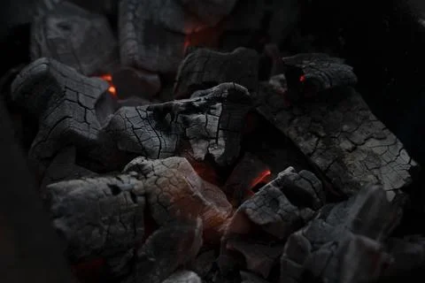 Burning fire in a fireplace Foto stock