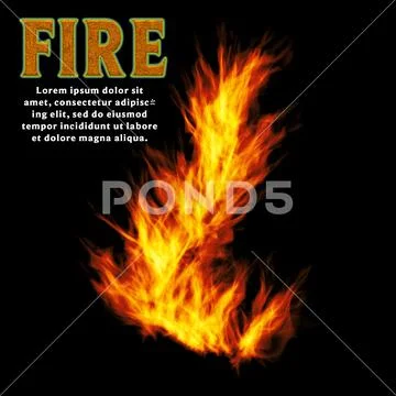 Burning fire flame and sparks isolated on transparent background PSD Template