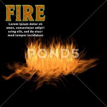 Burning fire flame and sparks with red and yellow explosion PSD Template