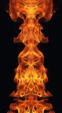 Burning fire flame on black background Fotos de archivo
