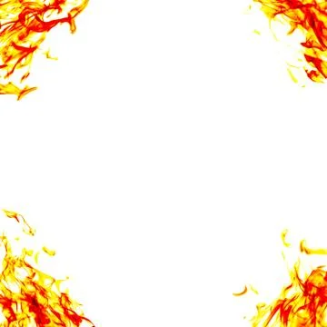 Burning fire flame on black background Foto stock