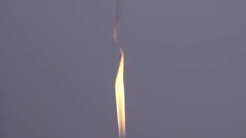 Burning fire flame flashes on neutral background, close-up Stockbeeldmateriaal 106120764