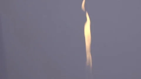 Burning fire flame flashes on neutral background, close-up Stockbeeldmateriaal 106120802