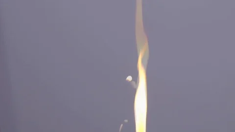 Burning fire flame flashes on neutral background, close-up Stock Footage 106120959