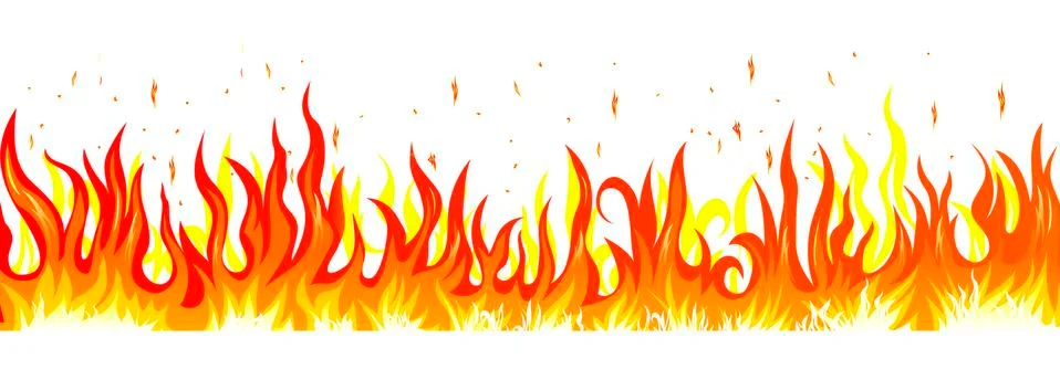 Burning fire. Flame on a white background Stock Illustration