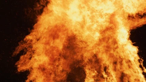 Burning Fire Flames closeup shot Stock Footage 98335815