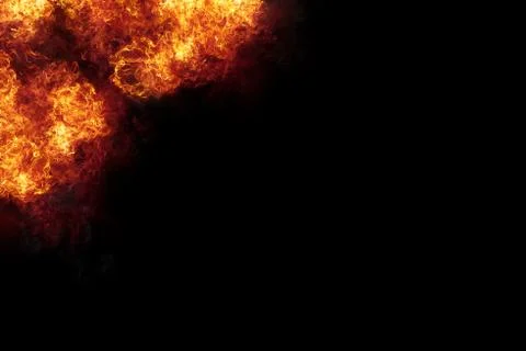 Burning Fire Flames Frame on Black Stock Photos