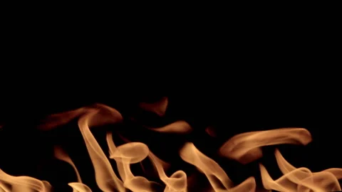 Burning fire flames texture line isolated on black background Stock Footage 157094784