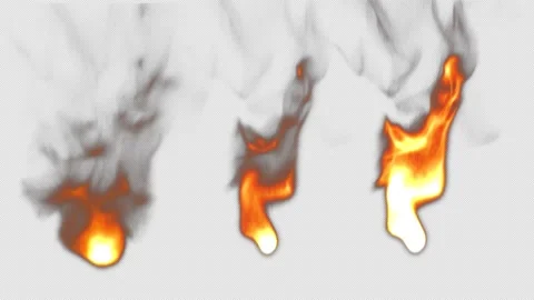 Burning fire flames transparent effect with realistic burning particles Stock Footage 317392732