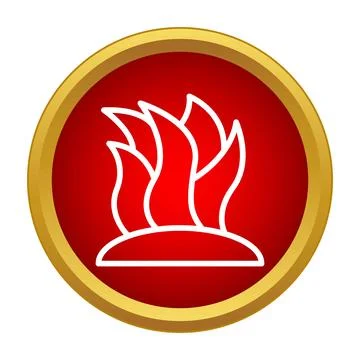 Burning fire flames warning symbol icon Illustrazione stock