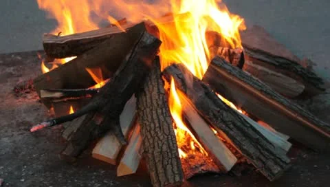 Burning fire Video stock 10845777