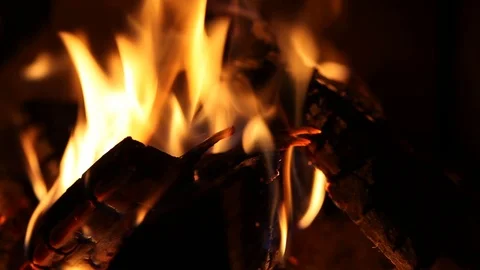 Burning fire Stock Footage 77377666
