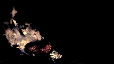 Burning fire Stock Footage 86278357