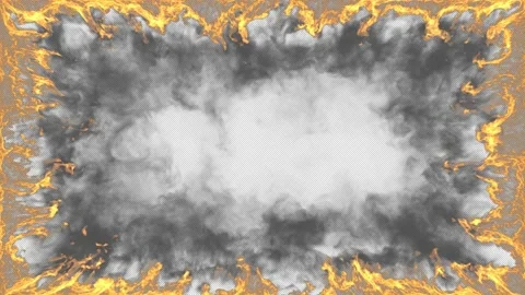 Burning fire frame - with alpha channel. Stock Footage 233314745