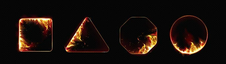 Burning fire frame collection イラスト素材