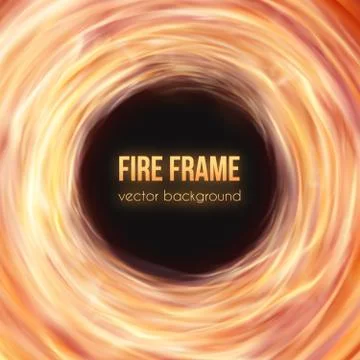 Burning fire frame. Vector Fiery Background Stock Illustration