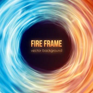 Burning fire frame. Vector Fiery Background Stock Illustration