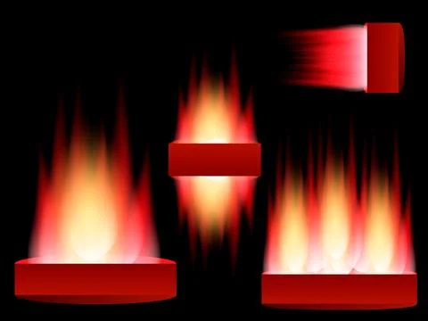 Burning fire with glowing flames and rising sparks igniting a stunning visu.. Stock Illustration