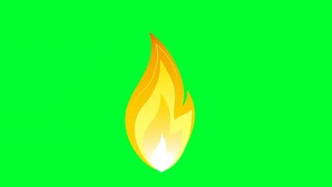 Burning Fire on Green Screen 4k video. Raging fire. Natural and realistic 2d Stock Footage 205080729