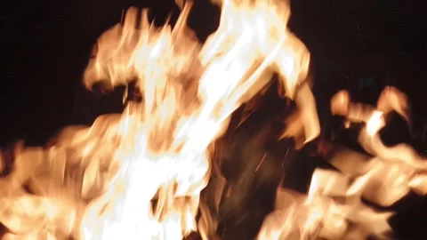 Burning fire on the ground Video stock 290841079