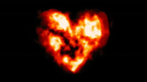 Burning Fire Heart Vídeos de archivo 611364