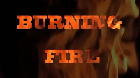 Burning Fire letters on fire backgound Stock Footage 172038287