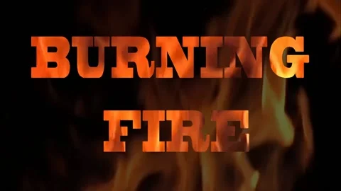 Burning Fire letters on fire backgound Stock Footage 172038288