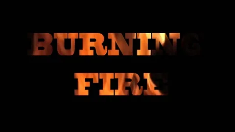 Burning Fire letters Stock Footage 172038293