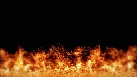 Burning Fire line on a black background ... | Stock Video | Pond5